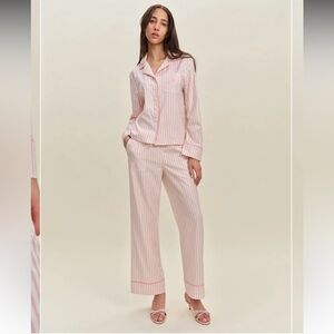 NWT reformation coco pajamas set in hummingbird stripe